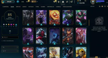 Conta ferro de 2013 - todos os campeões - 85 skins