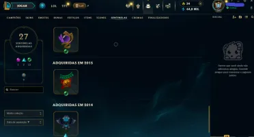Conta ferro de 2013 - todos os campeões - 85 skins