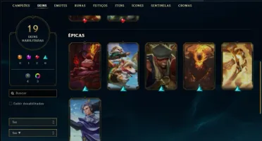 Conta unranked ex plat com 46 champs e 19 skins +27 Espolios