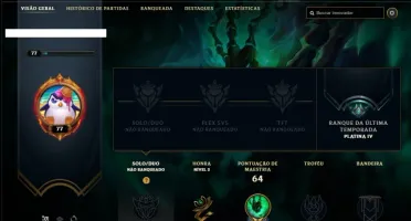 Conta unranked ex plat com 46 champs e 19 skins +27 Espolios
