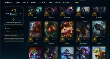 Conta unranked ex plat com 46 champs e 19 skins +27 Espolios