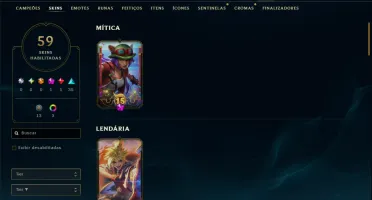 Unranked com 140 Champs e 59 Skins ( MID / ADC / JG )