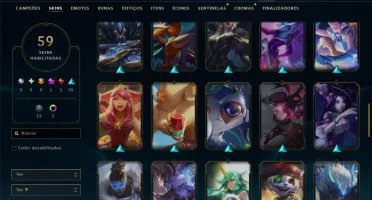 Unranked com 140 Champs e 59 Skins ( MID / ADC / JG )