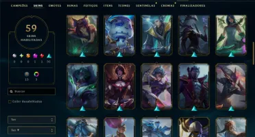 Unranked com 140 Champs e 59 Skins ( MID / ADC / JG )