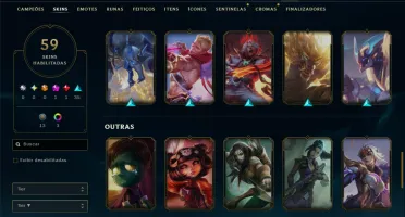 Unranked com 140 Champs e 59 Skins ( MID / ADC / JG )