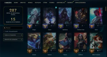 Unranked com 140 Champs e 59 Skins ( MID / ADC / JG )