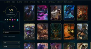 Unranked com 140 Champs e 59 Skins ( MID / ADC / JG )