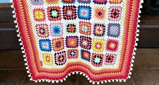 Manta de Crochê Multicolorida Gabi