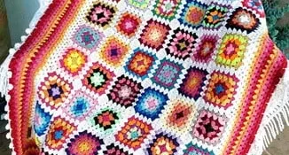 Manta de Crochê Multicolorida Gabi