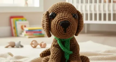 Cachorrinho Marrom em Amigurumi