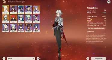 Arlecchino C1 + Assinatura + Keqing + Diluc