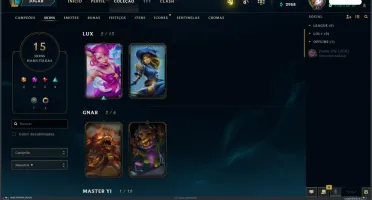 VENDO CONTA DE LOL 15 SKINS + 45 CHAMPS UNRANKED !