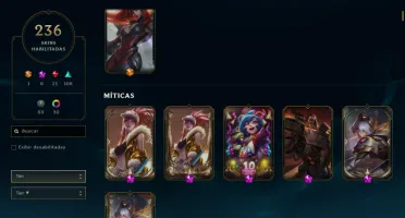 Conta lol diamante4 (tomou decay do d1) Tds champs 236 skins