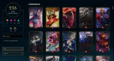 Conta lol diamante4 (tomou decay do d1) Tds champs 236 skins