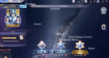 SAINT SEIYA AWAKENING - COM GEMAS AVANÇADAS E LIVROS