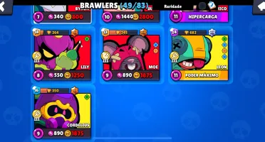 Conta Brawl stars 49 Brawl, muitas skins.