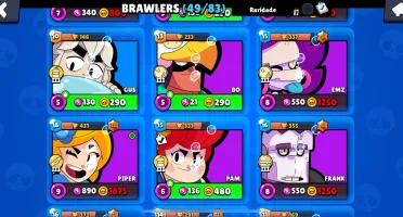 Conta Brawl stars 49 Brawl, muitas skins.