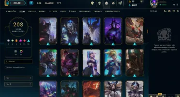 SEM ELO - lv 369 e todos os Champs e 208 Skins (JG / MID)