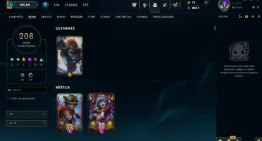 SEM ELO - lv 369 e todos os Champs e 208 Skins (JG / MID)