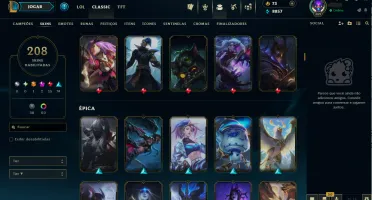 SEM ELO - lv 369 e todos os Champs e 208 Skins (JG / MID)