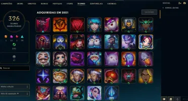 Conta level 412 todos os champ 170 skin 228 emote 326 icone