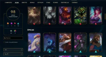 Conta unranked com 140 champs e 98 skins ( MAIN SUP )