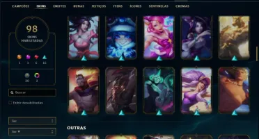 Conta unranked com 140 champs e 98 skins ( MAIN SUP )