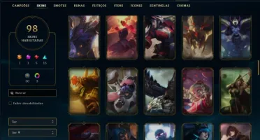 Conta unranked com 140 champs e 98 skins ( MAIN SUP )