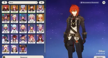 AR 55| diluc c2 + wgs +5 personagens 5 estrelas