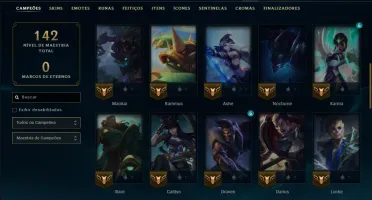 Ouro 3 com 50 Champs e 41 Skins
