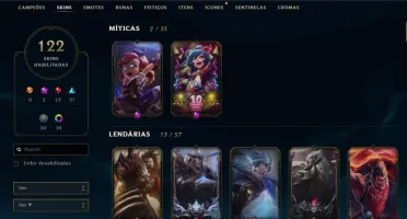 Vendo Conta de LOL 122 skin