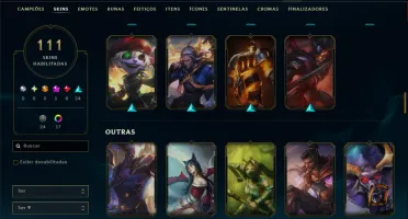 Platina 2 com TODOS os Champs e 111 Skins ( JG / ADC )