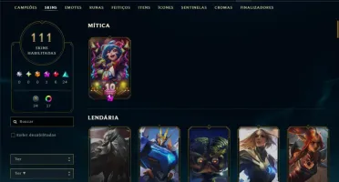 Platina 2 com TODOS os Champs e 111 Skins ( JG / ADC )