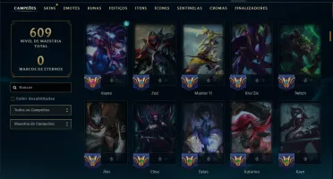 Platina 2 com TODOS os Champs e 111 Skins ( JG / ADC )