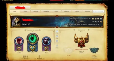 conta de lol Gold3 com 82 champions e skins lendarias