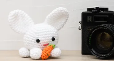 Coelho Branco Cenoura Amigurumi