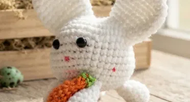 Coelho Branco Cenoura Amigurumi