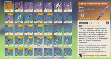 ACC AR 25 SHOGUN RAIDEN + DILUC + LUZ DO CORTADOR DE GRAMA