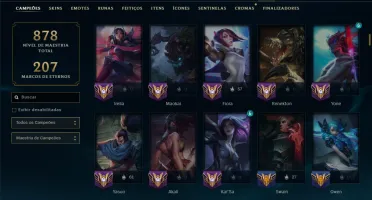 Ouro 4 com TODOS os Champs e 273 Skins ( TOP / JG )