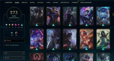 Ouro 4 com TODOS os Champs e 273 Skins ( TOP / JG )