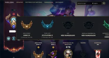 Ouro 4 com TODOS os Champs e 273 Skins ( TOP / JG )