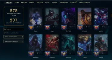 Ouro 4 com TODOS os Champs e 273 Skins ( TOP / JG )