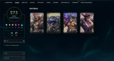 Ouro 4 com TODOS os Champs e 273 Skins ( TOP / JG )