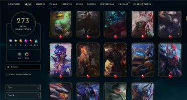 Ouro 4 com TODOS os Champs e 273 Skins ( TOP / JG )
