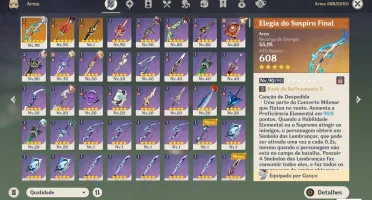 📚 Genshin Impact, Hutao + Báculo, Ganyu + Elegia REF 3 e +✨