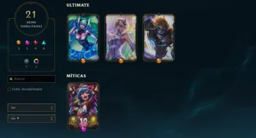 Conta plat 3 | level 62 | 52 champs | 21 skins 3 ultimate