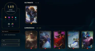Conta League of Legends TODOS champ E 150 SKINS