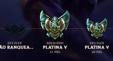Conta Platina V SOLO E FLEX, sem e-mail registrado! MMR alto