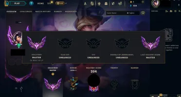 Conta League Of Legends Mestre Main Suporte/Meio/Atirador
