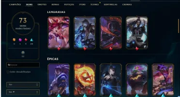 Conta lol quase full champ varias skins
